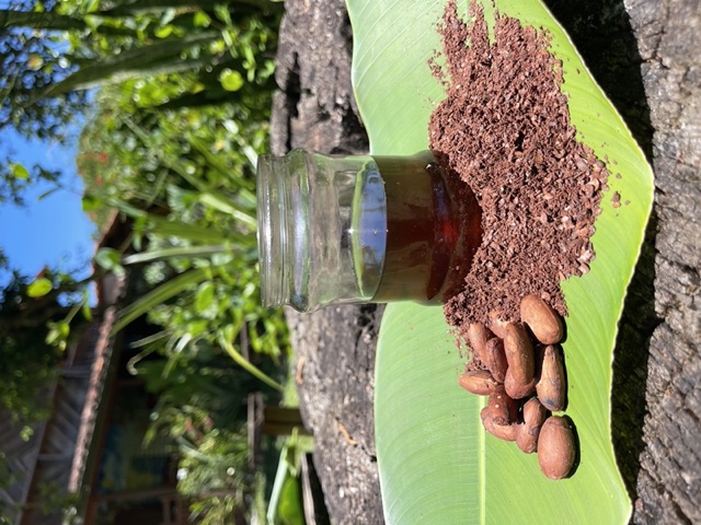 Making hot chocolate from São Jorge cacao beans (AGL6)