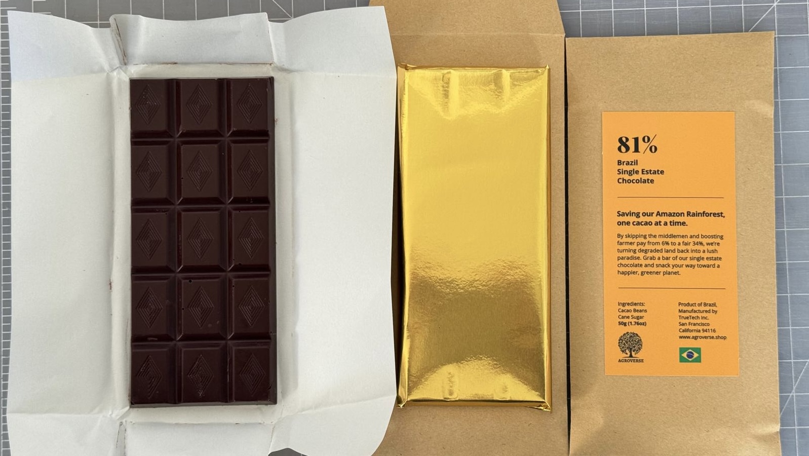 81% dark chocolate bar in packaging