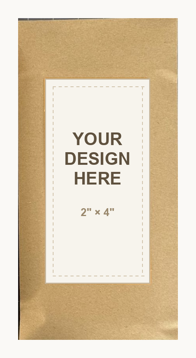 Your custom 2"&times;4" portrait label on the Agroverse 81% organic dark chocolate pouch